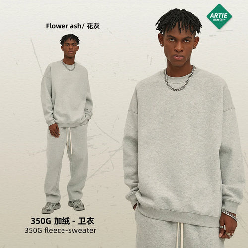 Load image into Gallery viewer, Male Sweatshirt Sweatpants Two-piece Set Pullover Round Collar Long Sleeve Top Straight Pants Spring Fashion Tide 9W128
