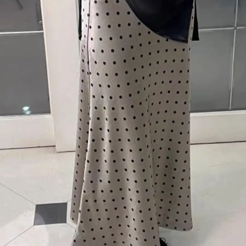 Load image into Gallery viewer, Spring Summer French Vintage Dot Elegant Sexy Club Long Skirts Women High Waist Vacation Slim Wrap Hip Fishtail Half Skirt 2025
