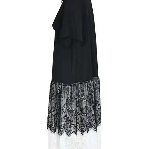 Load image into Gallery viewer, Women Black Lace Pleated Big Size Shirt Dress New Lapel Half Sleeve Loose Fit Fashion Tide Spring Summer 2025  1DF8749
