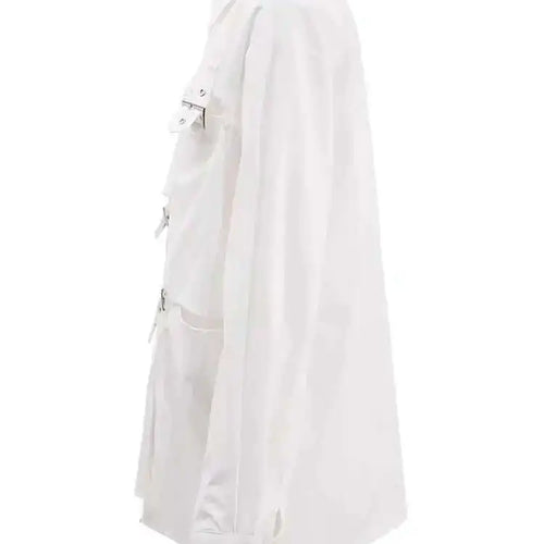 Load image into Gallery viewer, Women White Buckle Pocket Big Size Casual Blouse New Lapel Long Sleeve Shirt Fashion Tide Spring Autumn 2025 CPG1715
