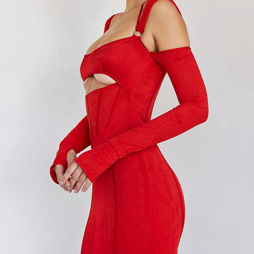 Load image into Gallery viewer, Sexy Hollow Out Backless Mini Dress For Women Elegant Spaghetti Strap Bodycon Party Short Dresses Vestido Clubwear
