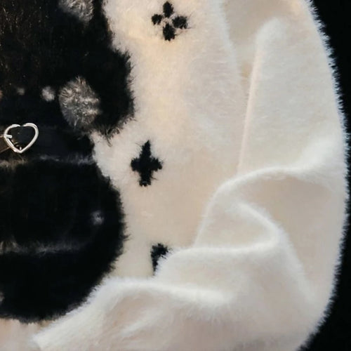 Load image into Gallery viewer, Loose Mohair Sweater Women Y2k Aesthetic Knitted Cartoon Cat Vintage Pullover Sueter Mujer Harajuku Grunge Pull Femme Top Jumper
