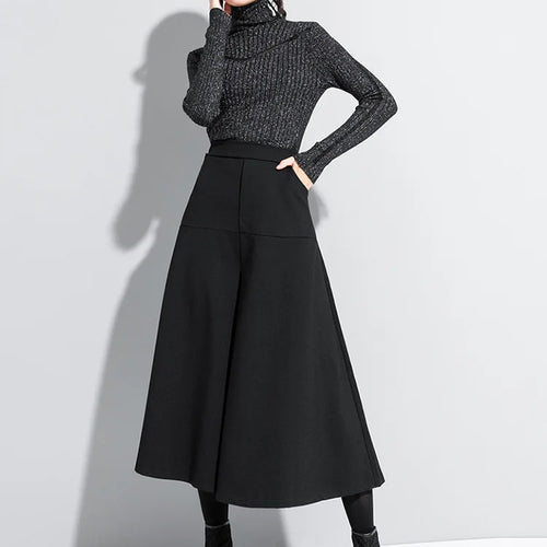 Load image into Gallery viewer, High Elastic Waist Black Brief Long Wide Leg Trousers New Loose Fit Pants Women Fashion Tide Spring Autumn 2025 1DA610
