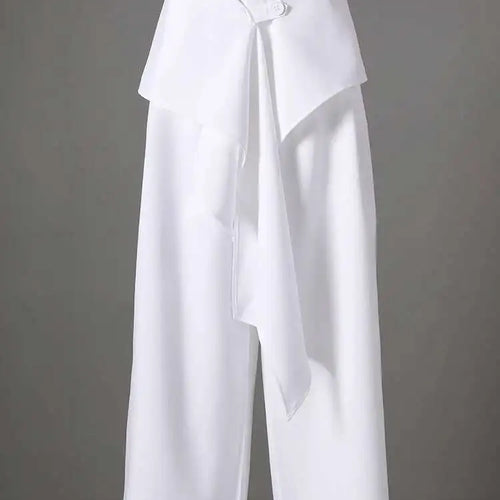 Load image into Gallery viewer, High Elastic Waist Black Irregular Spliced Long Wide Leg Pants New Trousers Women Fashion Tide Spring Autumn 2025 CPG2809
