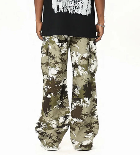 Men's Cargo Pants New American Style Loose Straight Leg Causal High Street Handsome Male Trousers Summer 2025 9W1737