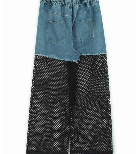 High Waist Black Denim Hollow Out Long Casual Wide Leg Jeans New Women Trousers Fashion Tide Spring Autumn 2025 1DH9802