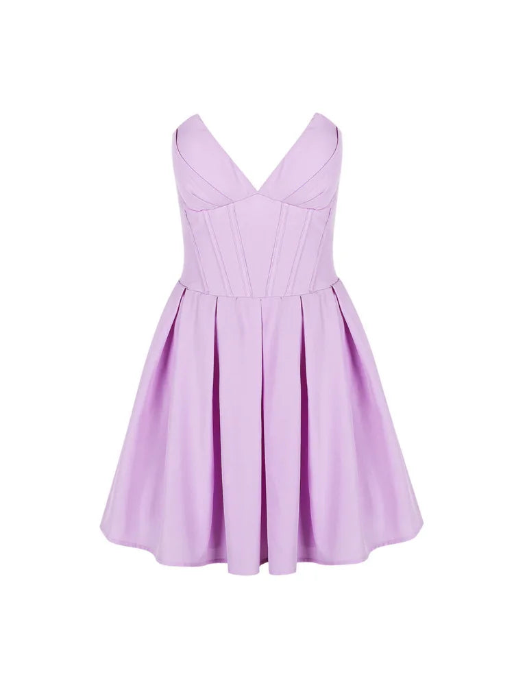 Sexy Strapless Pleated Dress Tight Backless Dress Women Temperament Party Evening Dress Vacation Beachwear Spring 2025