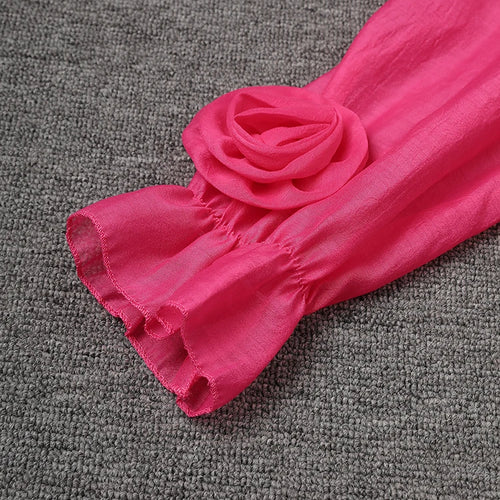 Load image into Gallery viewer, Women Rose Red Mesh Flower Big Size Mini Dress New Stand Collar Long Sleeve Fashion Tide Spring Autumn 2025 CPG3051
