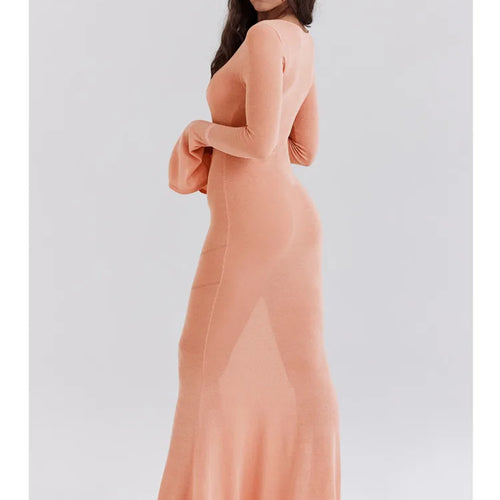 Load image into Gallery viewer, Elegant Sweater Knitted Long Sleeved Dress Women Hollow Sexy Tight Female Elastic Dress Slim Party HolidayEvening Dress
