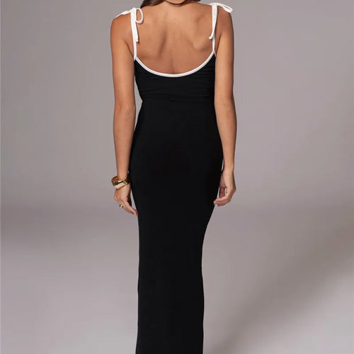 Load image into Gallery viewer, Spaghetti Strap Lace-up Sexy Maxi Dress For Women Gown Fashion Sleeveless Backless Bodycon Evening Sexy Long Dress
