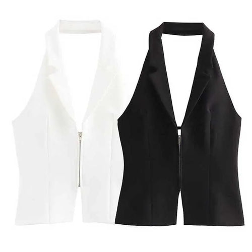 Load image into Gallery viewer, 2025 Women Sexy Backless Strapless Halter Corset Tops Side Zipper Lady Slim Camis Female Solid Chic Tops
