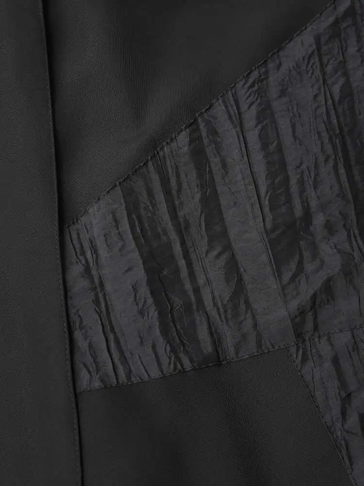 High Elastic Waist Black Pleated Irregular Button Wide Leg Pants New Trousers Women Fashion Spring Autumn 2025 CPG1357