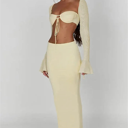 Load image into Gallery viewer, Thickened Fabric Sexy Maxi Skirt Women 2023 Autumn Winter New Solid High Waist Skinny Club Party Long Skirt Elegant
