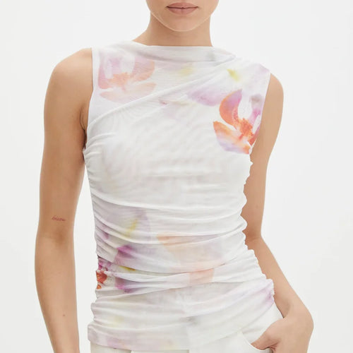 Load image into Gallery viewer, y2k Tops for Women Fairycore Clothing Summer Floral/Tie Dye Print Sleeveless Mesh T Shirt 2000s Vest Fashion Streetwear
