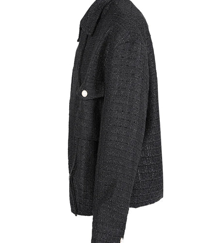 Black Irregular Elegant Big Size Woolen Coat New Lapel Long Sleeve Women Jacket Fashion Tide Autumn Winter 2025 1DH1530