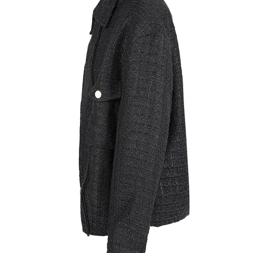 Load image into Gallery viewer, Black Irregular Elegant Big Size Woolen Coat New Lapel Long Sleeve Women Jacket Fashion Tide Autumn Winter 2025 1DH1530
