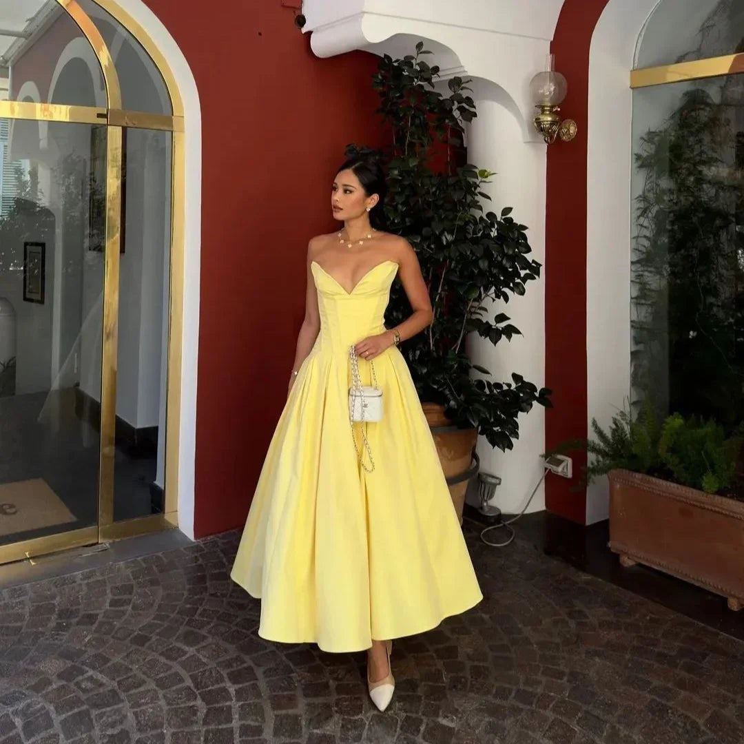 Summer Wedding Guest Party Dresses 2024 New Arrivals Maxi Elegant Formal Occasion Dress Strapless Sexy Corset Dress