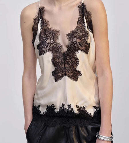 Hit Color Spliced Lace Slimming Vests For Women V Neck Sleeveless Tunic Irregular Chic Vests Female Fashion Clothes