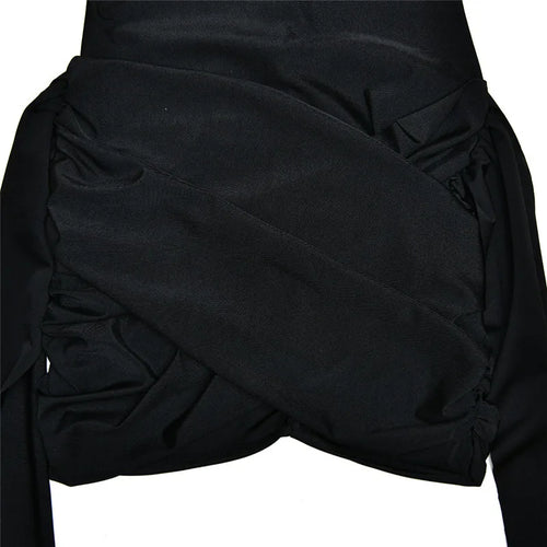 Load image into Gallery viewer, Turtleneck Sleeveless Sexy Mini Dress For Women Fashion Irregular Ruched Tank Dress Femme Elegant Club Party Dress
