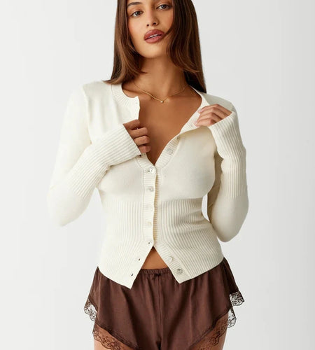 Fashion Winter Long sleeved Sweater Coat Women Elastic Tight Button Slim Sweater Top Female Casual Outdoor Street 2024