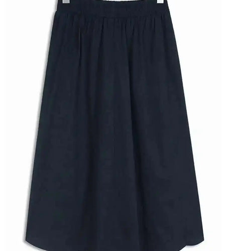 High Waist Khaki Denim Pleated Burr Color-block Midi Half-body Skirt Women Fashion Tide New Spring Autumn 2025 1DH5784