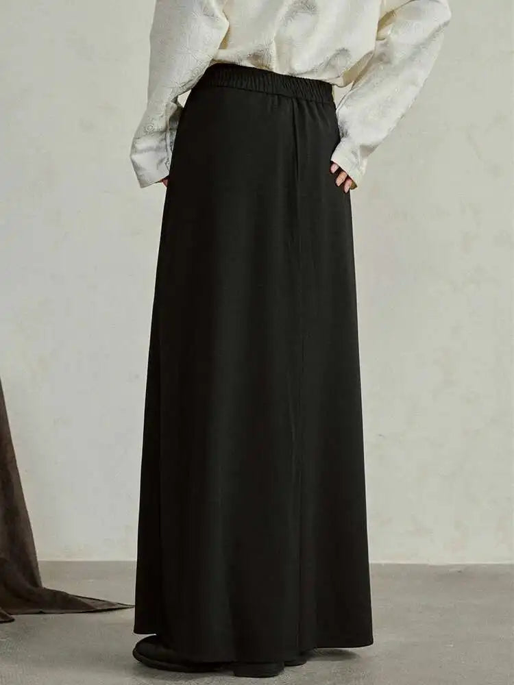 High Waist Ribbons Black Pleated Long Casual Wide Leg Pants New Trousers Women Fashion Tide Spring Autumn 2025 1DH4237
