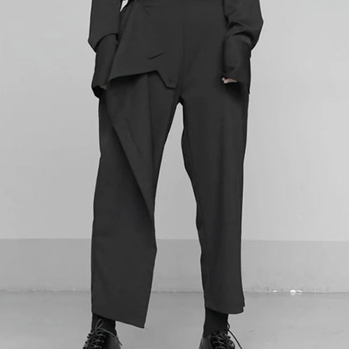 Load image into Gallery viewer, High Elastic Waist Black Irregular Spliced Button Harem Pants New Trousers Women Fashion Tide Spring Autumn 2025 1S430
