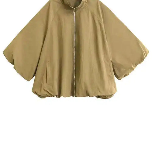 Load image into Gallery viewer, Red Shaped Big Size Casual Jacket New Stand Collar Long Lantern Sleeve Women Coat Fashion Tide Spring Autumn 2025  1DJ0578
