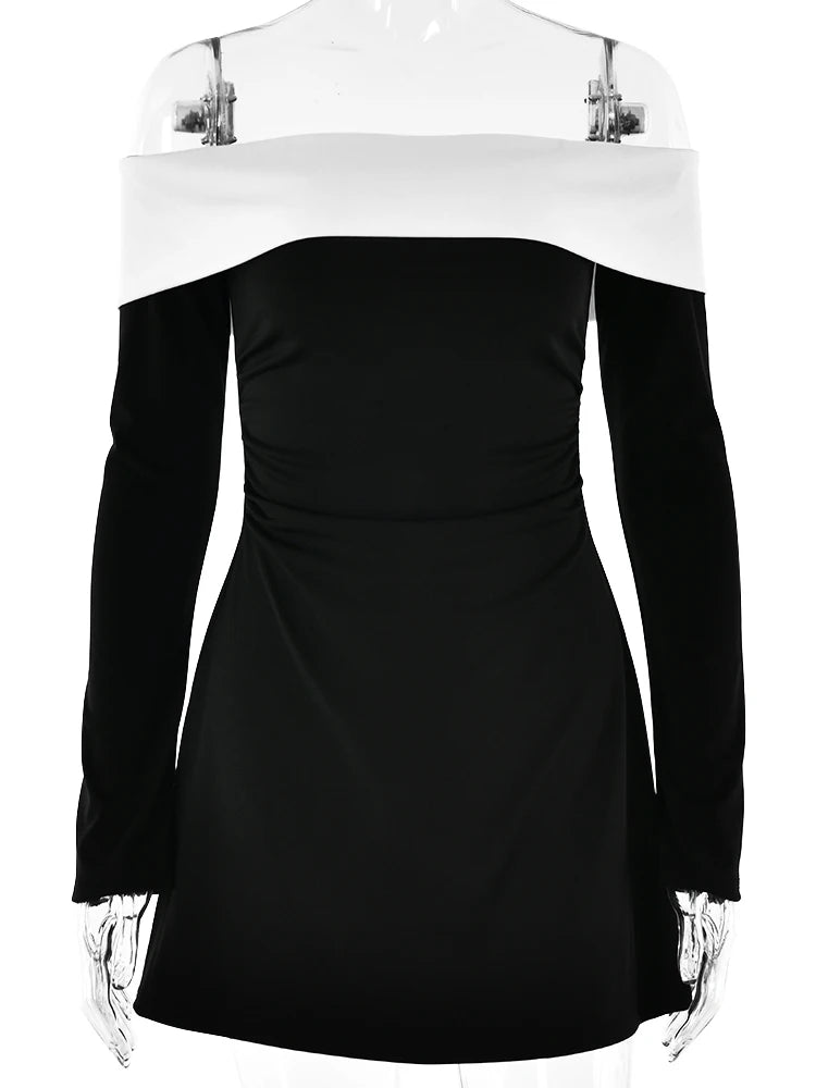 Elegant Sleeveless Long Sleeve Tight Elastic Short Skirt Women Sexy Backless Slim Party Club Evening Dress Summer 2024