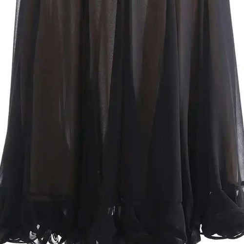 Load image into Gallery viewer, High Waist Black Pleated Chiffon Mesh Elegant Long Half-body Skirt Women Fashion Tide New Spring Autumn 2025 1DH9156
