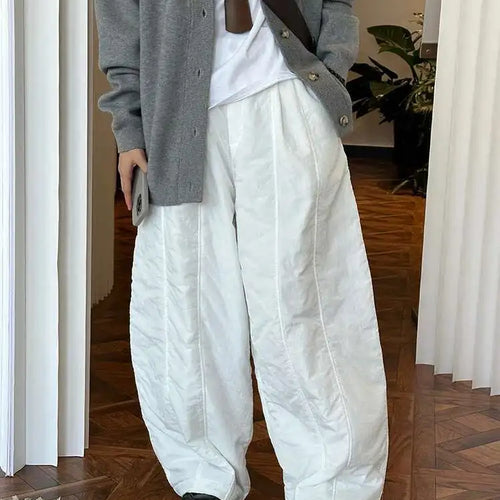 Load image into Gallery viewer, High Elastic Waist White Cotton-padded Wide Leg Long Pants New Trousers Women Fashion Tide Autumn Winter 2025 1DH7322

