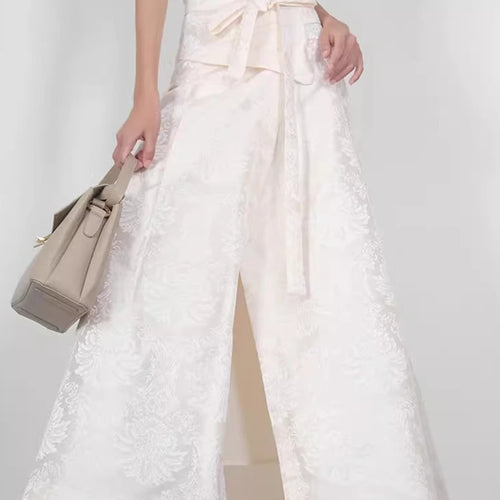 Load image into Gallery viewer, Solid Spliced Lace Up Loose Casual Skirts For Women High Waist Temperament Minimalist Skirts Female Fashion Style
