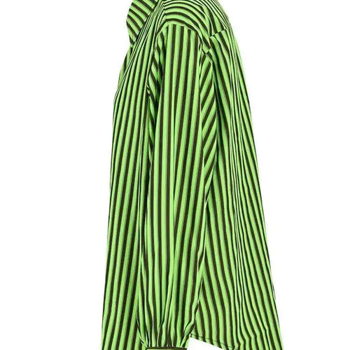 Load image into Gallery viewer, Women Green Striped Big Size Casual Blouse New Lapel Long Sleeve Loose Fit Shirt Fashion Tide Spring Autumn 2025 CPG0655
