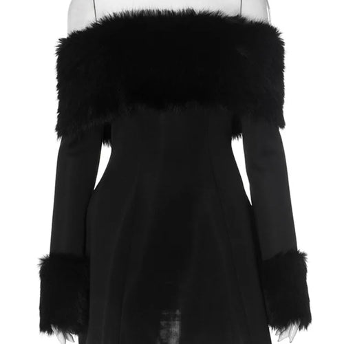 Load image into Gallery viewer, Feather Strapless Long Sleeve Sexy Mini Dress Women Fashion Off-shoulder Backless High Waist Club Party Dress Elegant
