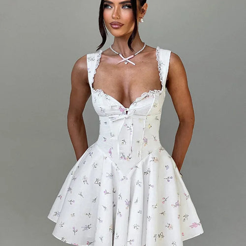 Load image into Gallery viewer, Sexy Sleeveless Deep V Backless Pleated Women Dress 2024 Autumn New Hip Skirt Bodycon Sexy Slim Fit Printed Lace Dress
