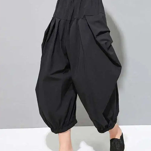 Load image into Gallery viewer, High Elastic Waist Black Pleated Casual Pants New Loose Fit Trousers Women Fashion Tide Spring Autumn 2025 1DF4770
