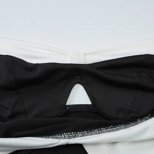 Load image into Gallery viewer, Off-shoulder Backless Sexy Mini Dress For Women Robe Fashion Patchwork Strapless Sleeveless Split Club Party Dress
