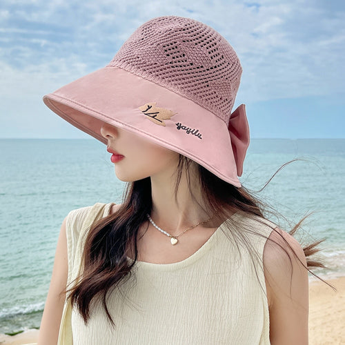 Load image into Gallery viewer, Summer Hats For Women Fashion Wide Brim Maple Leaf Pattern Design Sun Hat Sun Protection Travel Beach Bucket Hat
