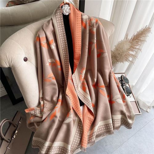 Load image into Gallery viewer, Warm Winter Scarf Cashmere Women Pashmina Design Print Shawls Wrap Female Thick Blanket Soft Bufanda Stoles Fashion
