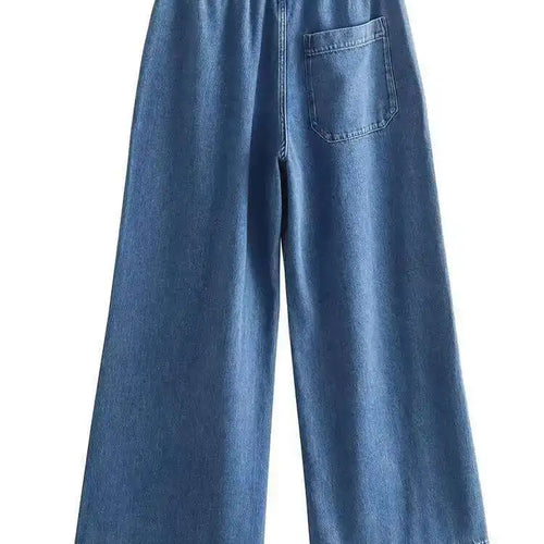 Load image into Gallery viewer, Big Size Blue Denim Shirt Wide Leg Pants Two Piece Suit New Lapel Long Sleeve Women Fashion Spring Autumn 2025 1DH6390
