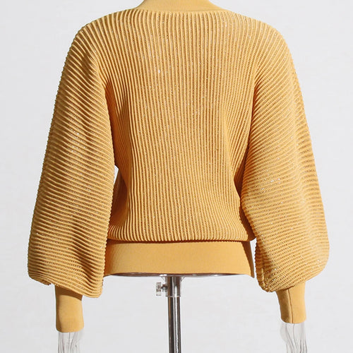 Load image into Gallery viewer, Loose Sheer Minimalsit Knit Sweaters for Women High Neck Long Sleeves Basics Sweater Female Fashion Clothing New
