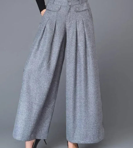 Urban Fashion Classic Grey Suit Pants for Women Fall 2025 Spring Loose Wide-leg Comfortable Pants Bottoms Office Ladies