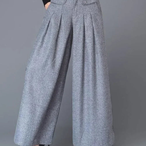 Load image into Gallery viewer, Urban Fashion Classic Grey Suit Pants for Women Fall 2025 Spring Loose Wide-leg Comfortable Pants Bottoms Office Ladies

