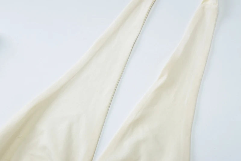 Sexy Sleeveless Skirt Two Pieces Sets For Women V-neck Hollow Out Crop Tops And Long Skirt Patchwork Two Pieces Sets