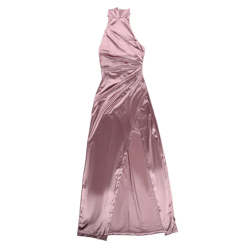 Load image into Gallery viewer, Halter Sleevelessthigh High Split Maxi Dress For Women Fashion Backless Bodycon Sexy Club Party Evening Long Dress
