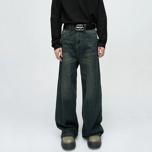 Load image into Gallery viewer, Summer New American Washed Straight Leg Jeans Trendy Retro Loose Fitting Men Bottoms 2025 Casual Gradient Color 9C9297
