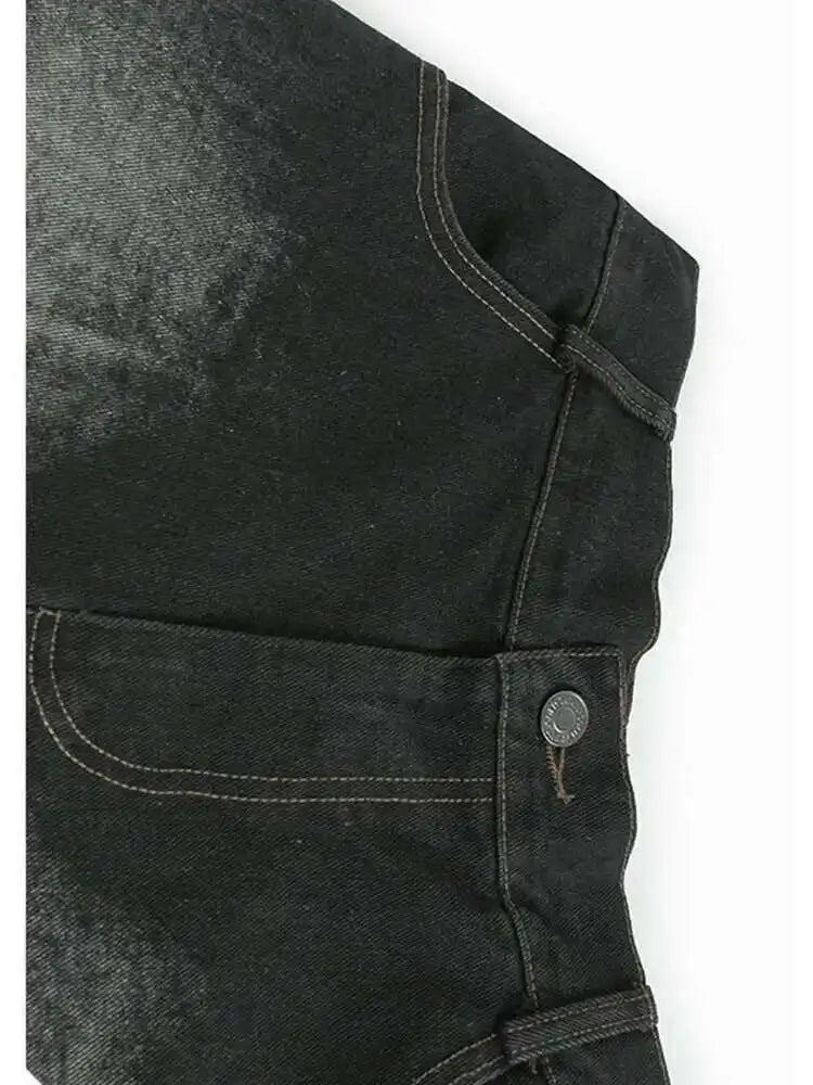 Big Size Denim Vest Wide Leg Pants Two Piece Suit New V-Neck Sleeveless Women Fashion Tide Spring Autumn 20251DH9963