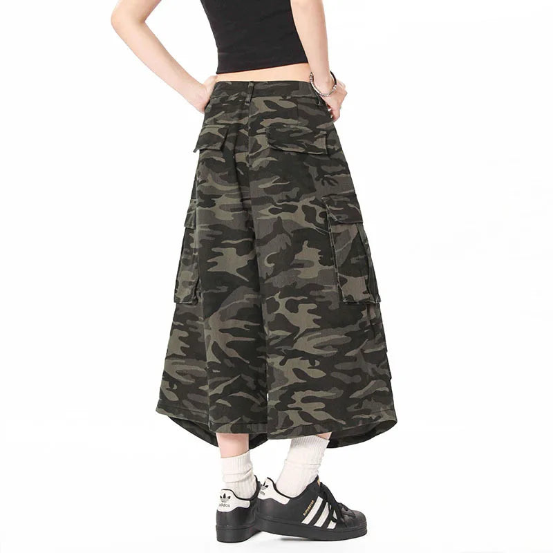 Men's cargo shorts American Style High Street Straight Leg pants Summer Loose Trendy Male Casual Bottoms 2025 9W1723