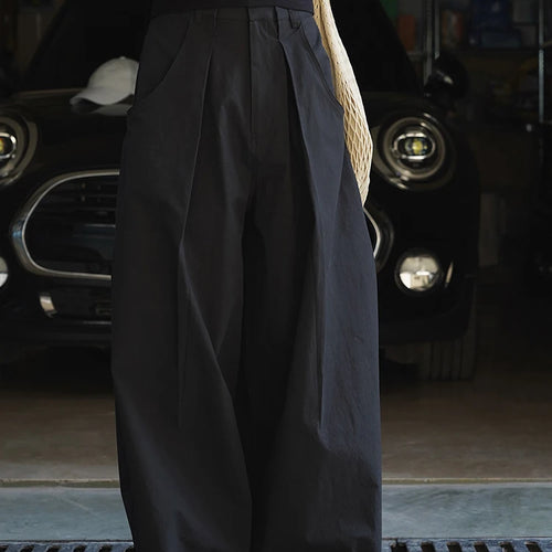 Load image into Gallery viewer, High Waist Khaki Pleated Pocket Brief Long Wide Leg Pants New Trousers Women Fashion Tide Spring Autumn 2025  1DJ1347
