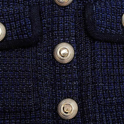 Load image into Gallery viewer, Temperament Knit Two Oiece Sets for Women Square Neck Long Sleeves Spliced Button Top High Waist Skirt Set Female
